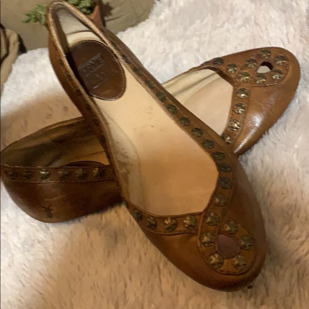 Emma studded leather flats by Frye